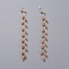 Electroplate Glass Beads Dangle Stud Earrings EJEW-JE03820-03-1