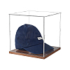 Clear Acrylic Minifigure Display Cases with Wooden Base ODIS-WH0030-348-1