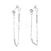 Brass Chain Tassel Earrings EJEW-JE04335-02-1