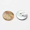 2-Hole Flat Round Mother of Pearl Buttons SHEL-N033-06-10mm-2