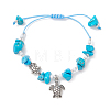 Turtle Alloy Charm Bracelets BJEW-MZ00329-5