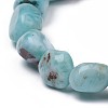 Natural Larimar Stretch Beaded Bracelets BJEW-K213-C21-3