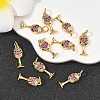SHEGRACE Brass Micro Pave Cubic Zirconia Pendants XGRQ2C348-406G-4