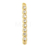 Brass Pave Cubic Zirconia Three Flat Round Links Connector Charms KK-P277-52C-A-2