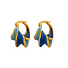 Alloy & Enamel Hoop Earrings WG61D14-01-3