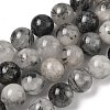 Natural Tourmalinated Quartz Beads Strands G-F818-A09-14mm-2