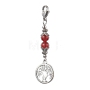 Alloy Flat Round with Tree of Life Pendant Decoration HJEW-JM02021-4