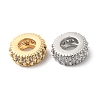 Rondelle Wheel Brass Micro Pave Cubic Zirconia European Beads KK-P234-37-1-1
