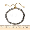 304 Stainless Steel Pave Horse Eye Jet Rhinestone Slider Bracelets for Women BJEW-G779-01G-5