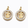 Brass Micro Pave Clear Cubic Zirconia Pendants ZIRC-N039-139-NF-1