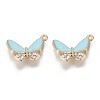 Alloy Enamel Rhinestones Pendants X-ENAM-T009-57A-RS-1