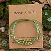 Adjustable Glass Seed Bead & Glass & Brass Beads Multi-Strand Bracelets for Women HR1151-2-2