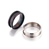 Stainless Steel Grooved Finger Ring Settings MAK-TA0001-05-19