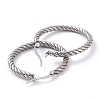 304 Stainless Steel Twist Rope Hoop Earrings for Women EJEW-G298-05P-2