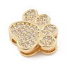 Brass Micro Pave Clear Cubic Zirconia Slide Charms ZIRC-I068-23G-2