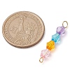 Rainbow Color Transparent Acrylic Bicone Beaded Connectors Charms PALLOY-JF02968-3