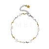 304 Stainless Steel Wavy Link Chain Bracelets for Women BJEW-JB14170-3
