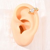 Heart Brass Micro Pave Clear Cubic Zirconia Cuff Earrings EJEW-H178-02G-3