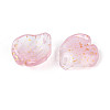 Transparent Glass Petal Pendants GLAA-T030-05-B-2