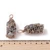 Rack Plating Copper Wire Wrapped Natural Labradorite Chip Big Pendants G-C130-01RG-10-3