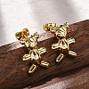 Brass Stud Earrings EJEW-R016-24G-1