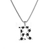 201 Stainless Steel Soccer Initial Pendant Necklacess for Men Women WG63E1E-18-1