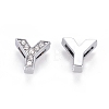 Alloy Initial Slide Charms with Grade A Rhinestones ALRI-R032-Y-FF-2