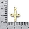 Brass Micro Pave Clear Cubic Zirconia Pendants KK-V010-10G-02-3
