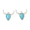 Bohemian Synthetic Turquoise Cattle Pendants FIND-Z112-01AS-02-1