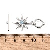 Brass Pave Cubic Zirconia Toggle Clasps KK-N289-09P-4