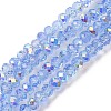 Electroplate Transparent Glass Beads Strands EGLA-A046-01A-20-1