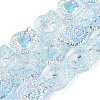 Electroplate Transparent Glass Beads Strands EGLA-Q136-02A-09-1