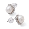 Natural Pearl Ear Studs EJEW-P286-29P-2