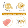 40Pcs 2 Colors Brass Crimp Beads KK-AR0003-14-2