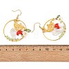 Brass Glass Dangle Earrings EJEW-JE07514-5