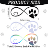 Gorgecraft 15 Sheets 3 Colors Infinity & Heart & Dog Paw Print PVC Waterproof Car Stickers DIY-GF0008-96-2