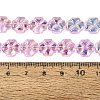 Baking Paint Electroplate Transparent Glass Beads Strands EGLA-Q136-04A-04-4