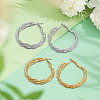 4 Pairs 2 Colors Iron Twist Hoop Earrings EJEW-HY0001-59-3