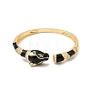 Leopard Brass Micro Pave Cubic Zirconia Bangles for Women BJEW-P281-10G-2