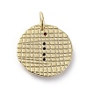 Brass Micro Pave Cubic Zirconia Pendants ZIRC-G157-03F-01G-2