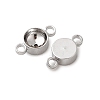 Flat Round Brass Rhinestone Connecter Settings KK-P340-06B-P-2