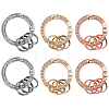 6Pcs 3 Colors Alloy Crystal Rhinestone Spring Gate Rings FIND-GF0007-96-1