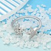 304 Stainless Steel Open Cuff Finger Rings for Women RJEW-B109-07P-02-2