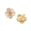 Brass Micro Pave Cubic Zirconia Stud Earrings Findings EJEW-B063-02G-2