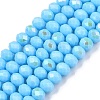 Electroplate Opaque Solid Color Glass Beads Strands EGLA-A044-P4mm-L08-1