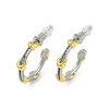 C-Shape Brass Micro Pave Clear Cubic Zirconia Stud Earrings for Women EJEW-Q391-29PG-2