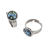 Paua Shell Finger Rings for Women RJEW-JR01101-02-3