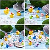 80 Pcs Tiny Ducks Mini Resin Duck Colorful Mini Duck Bulk Fairy Tale Garden Animal Sculpture Resin Duck Image for Miniature Landscape JX344A-6