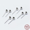 Anti-Tarnish Rhodium Plated 925 Sterling Silver Ear Stud Findings STER-I014-23P-1