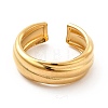 Ion Plating(IP) 304 Stainless Steel Grooved Open Cuff Ring for Women RJEW-F131-14G-2
